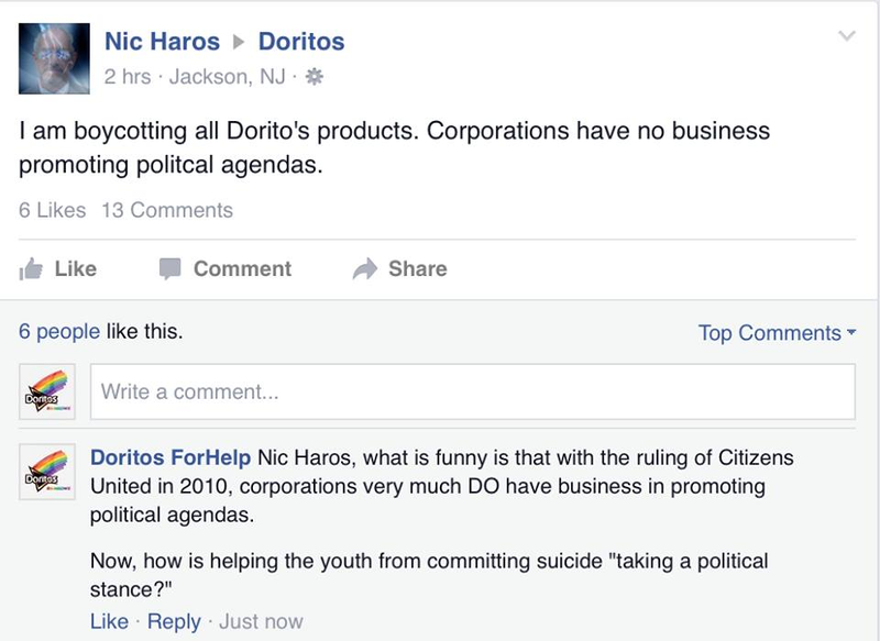 Illustration for article titled Fake Doritos company trolls homophobic haters
